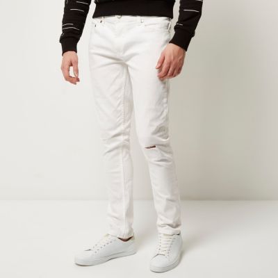 White Only & Sons ripped knee skinny jeans